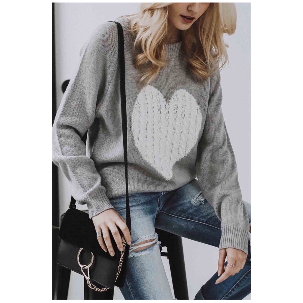 Sweetheart Sweater Grey